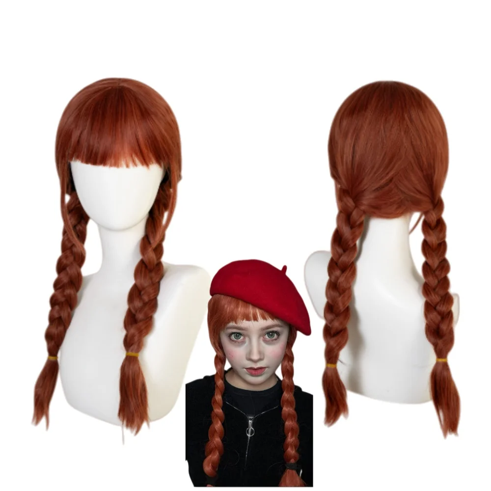 Agnes Косплей Nevermore аниме парик двойные косы синтетические волосы для женщин девочек Хэллоуин карнавальная вечеринка одежда реквизит