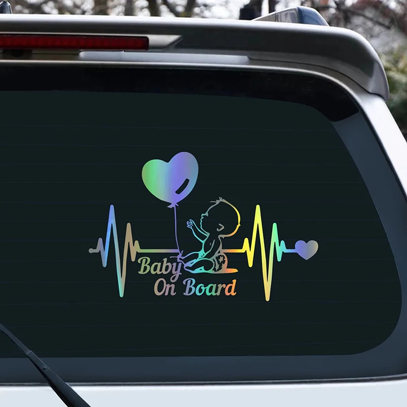 EKG Baby On Board Car Sticker And Decals For Car Styling Bumper Sticker Kid In Car Body Door Window Vinyl Decal Decor