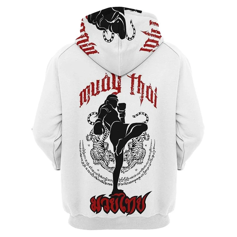 New Pop 3D Muay Thai Boxer Printing Hoodies For Men y2k Fashion Sports Pullovers Fitness Gym Boxing Sweatshirts Harajuku Hoodie