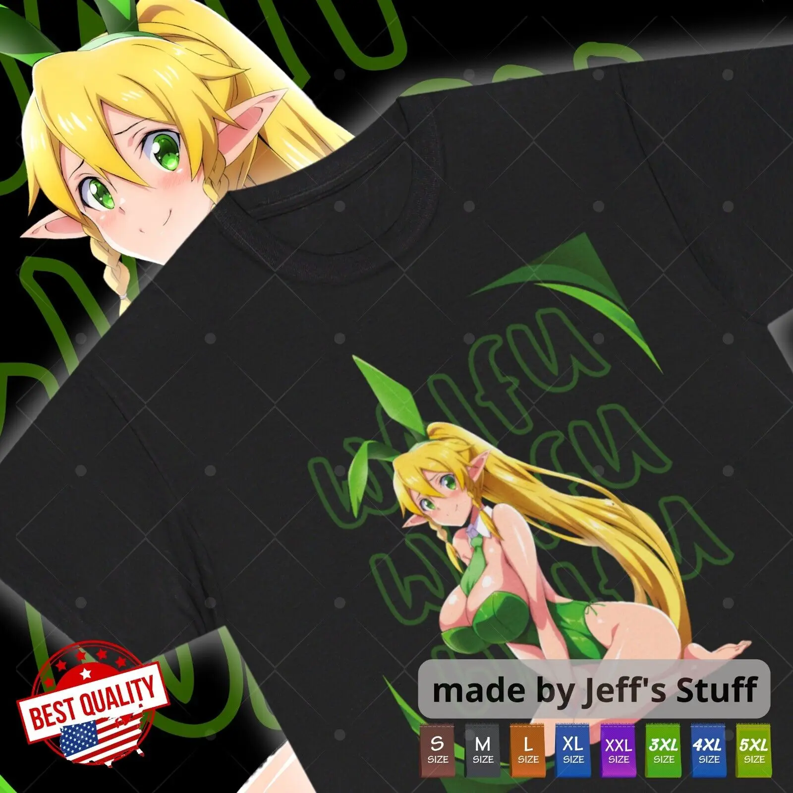 

Waifu Leafa Sword Art Online Ecchi Hentai Waifu T Shirt Kawaii Girl Manga Anime