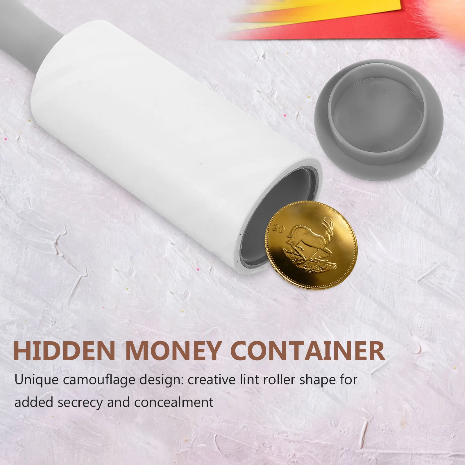 1pc Hidden Money Container Waterproof Durable Lint Roller Secret Compartment Valuables Organizer Cash Storage