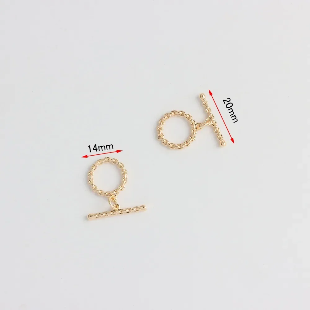 18K Copper-plated Real Gold Color-preserving Twist Circle OT Buckle DIY Pearl Bracelet Necklace Ending Basic Accessories Materia