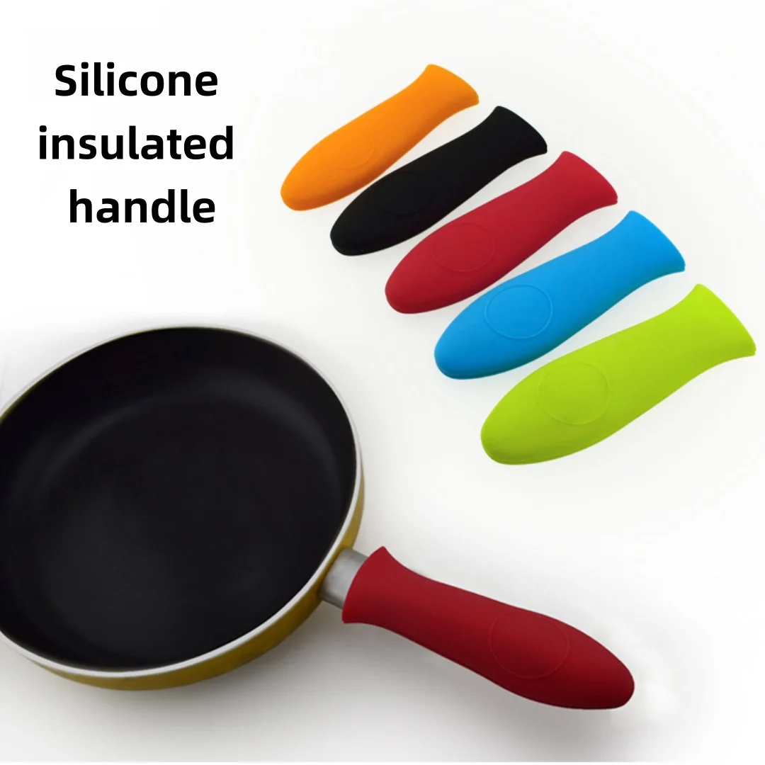 Upgraded Thickened Silicone Pot Handle Covers, Heat Resistant Anti-Scald Grip Sleeves for Cast Iron Skillet, Kitchen Cookware