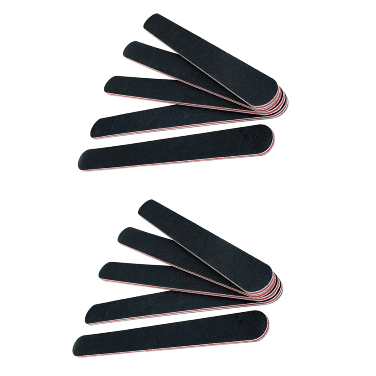 ABXK 10PCS Mini Black Double-Sided Nail File with Sandpaper Strips for Nail Buffing and Smoothing