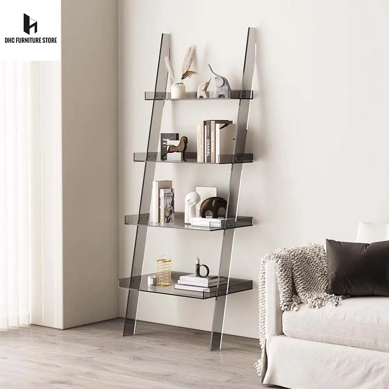 

Acrylic Bookshelf Floor to Ceiling Multi-layer Storage Rack Living Room Creative Shelf Display Shelf Against The Wall Bookshelf