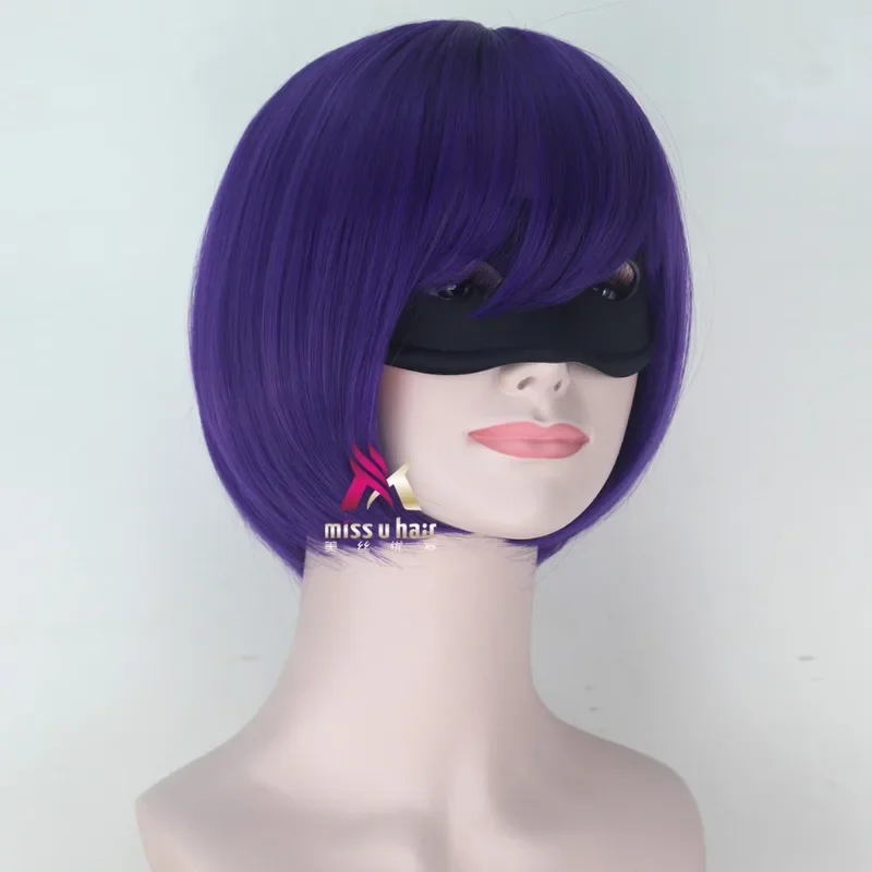 New Movie Kick-Ass Mindy Macready Hit Girl cosplay wig Chloe Grace purple role play hair wig costumes with eye mask  wig cap