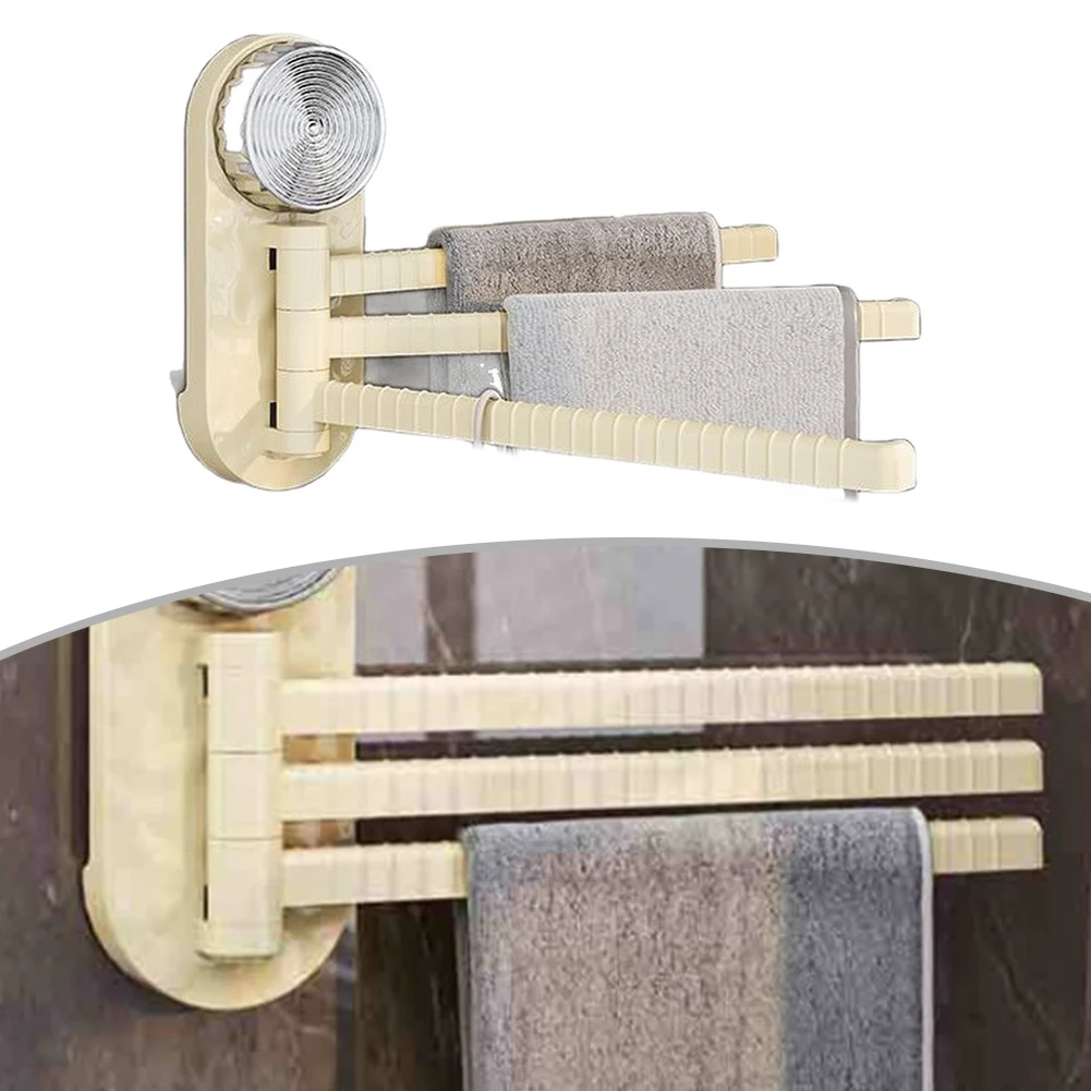 Traceless Hook Suction Cup Towel Rack Space Saving Design for Organizing Towels and Toiletries in Your Bathroom