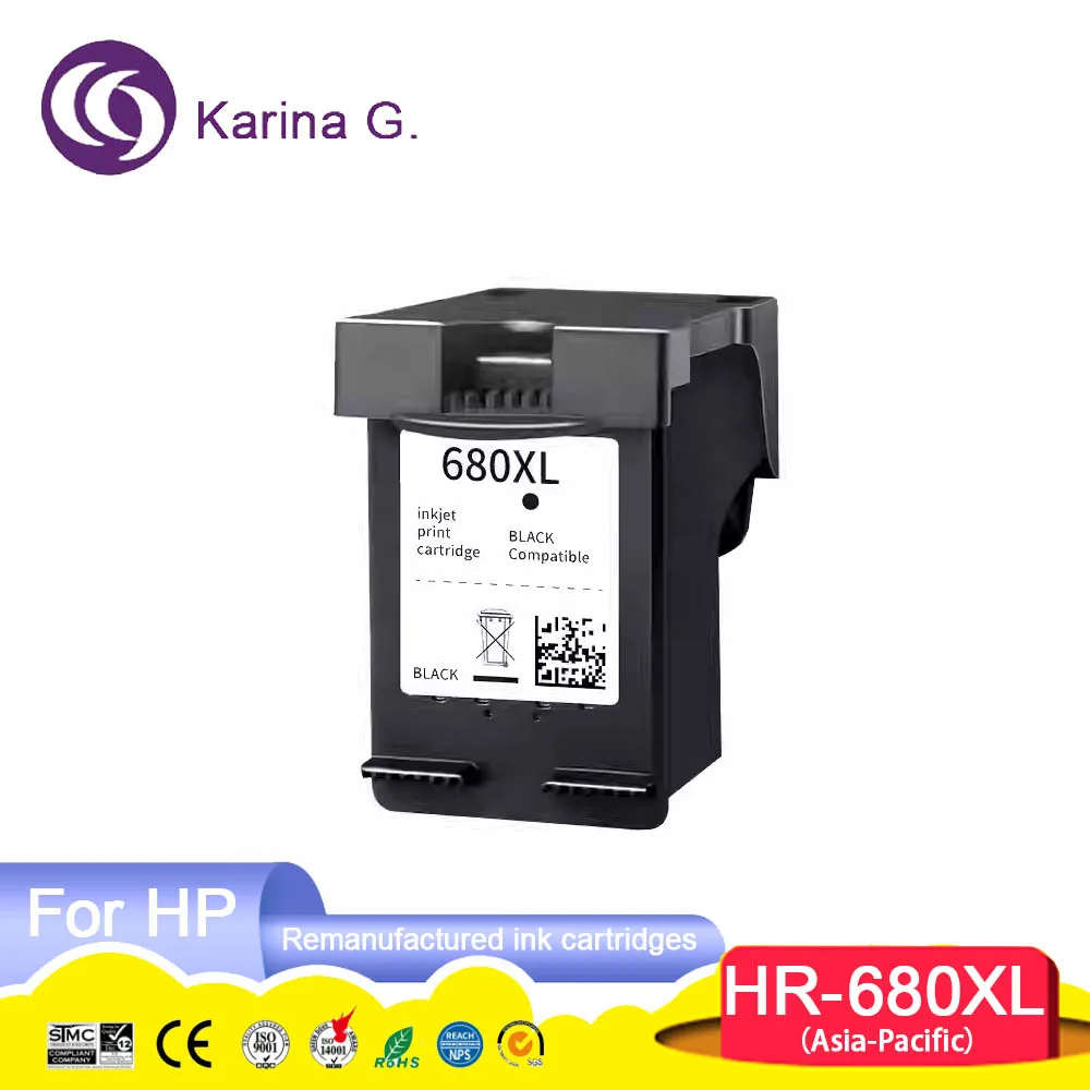 680 XL 680XL Color Black Remanufactured Inkjet Ink Cartridge for HP680 HP680XL HP DeskJet  1110/1115/ 2130/2135/3630 Printer