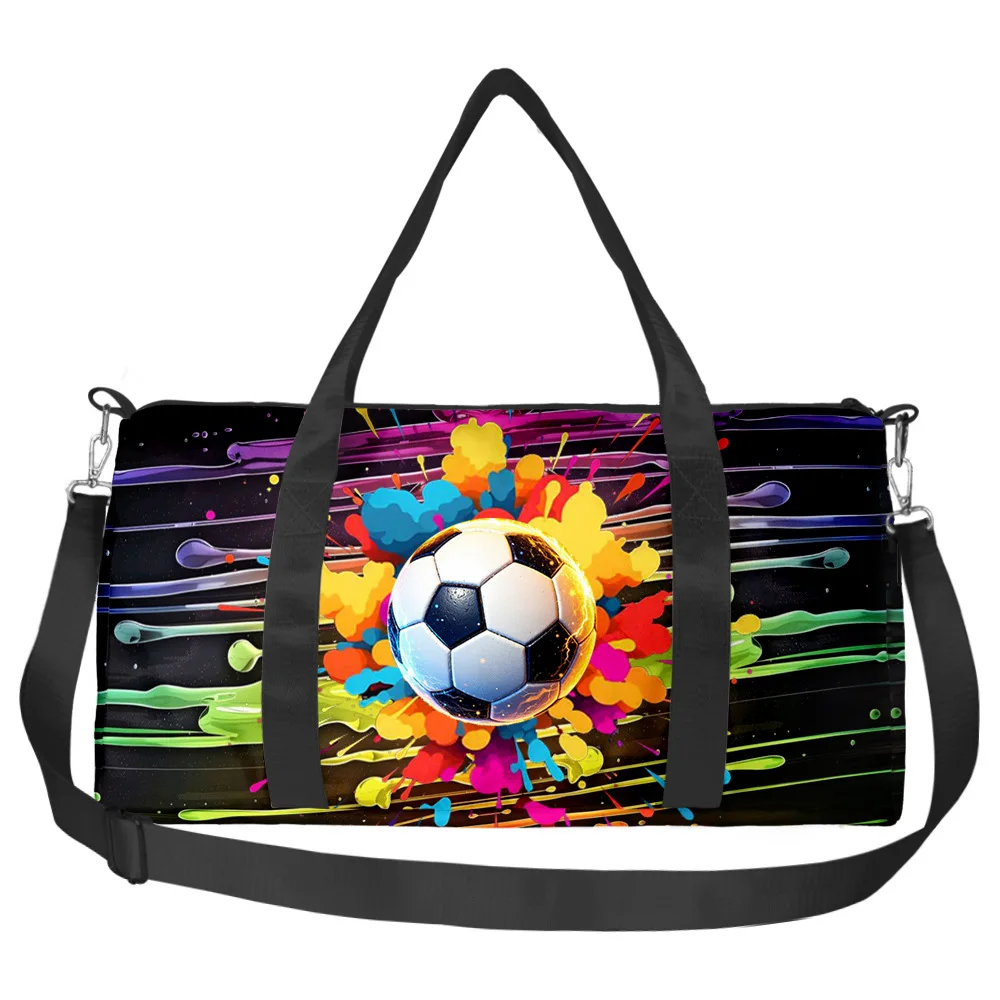 Trendy Popular Trendy Novelty football 3D Printed Travel Bags Barrel Shape Crossbody Bag Outdoor Sports Bags Gym Yoga Bag