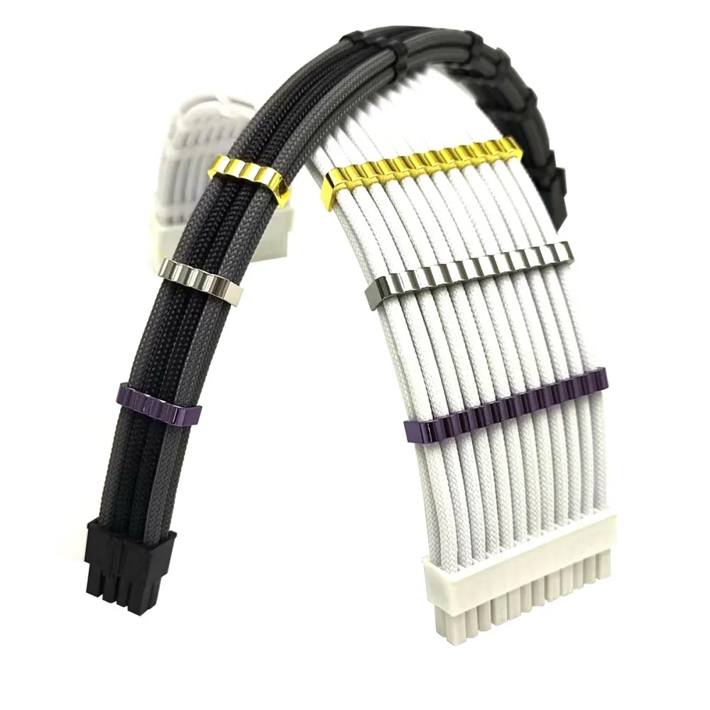 Zinc Alloy PSU Extensiton Cable Combs 3.5mm 24pin 16Pin 12Pin 8pin 12+4Pin Combs Purple Gold For ATX/CPU/GPU/PCIE Cable DIY