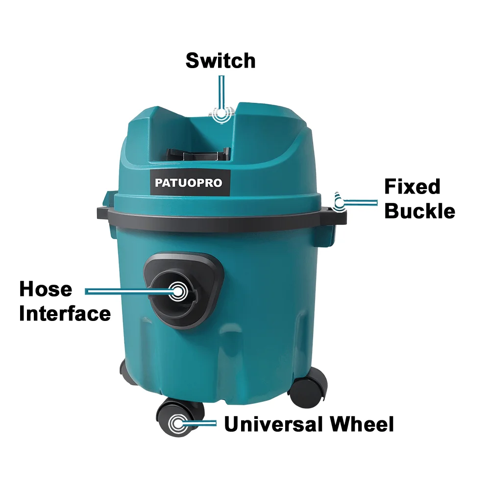 2-в-1 беспроводной пылесос для влажной и сухой уборки, мощный всасывающий пылесборник 10 л с колесами для батареи Makita 18 В (без батареи)