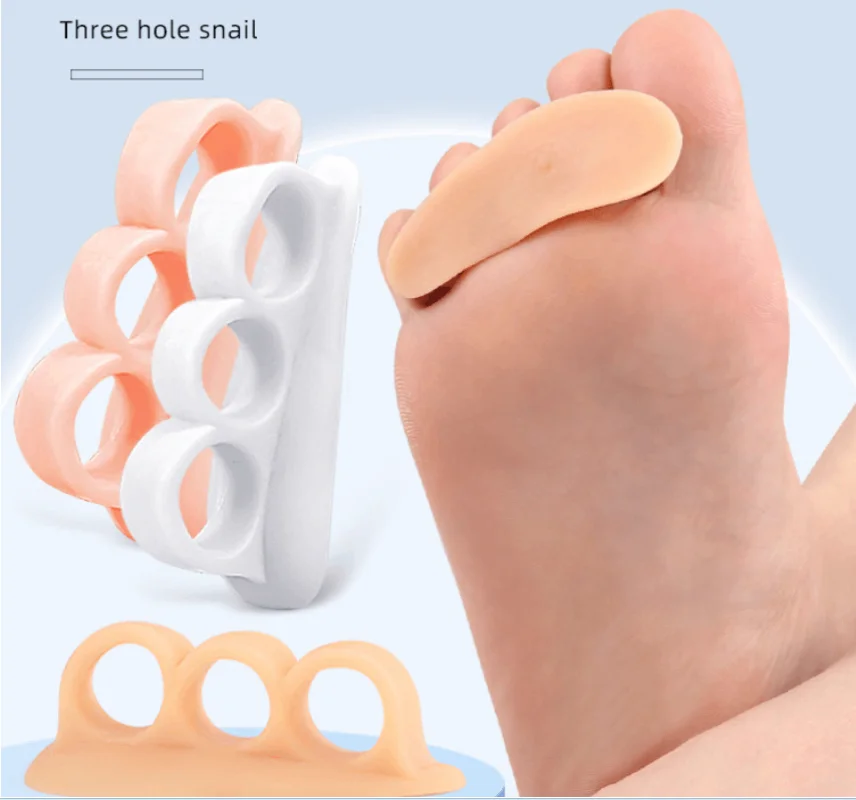 1/2/5/10Pairs Soft Silicone Toe Finger Separator 3 Hole Hallux Valgus Orthopedic Spacers Overlapping Hammer Foot Corrector 2