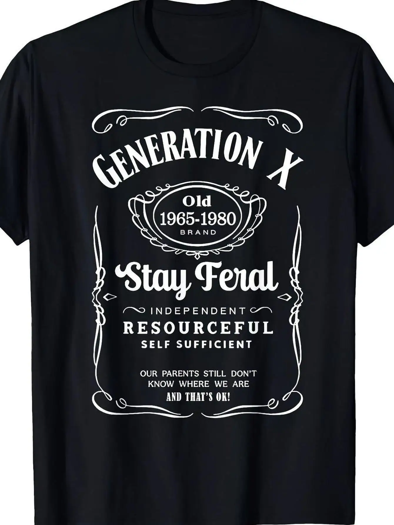 

Generation X "Stay Feral" T-Shirt - Vintage 1966-1980, Self-Sufficient Slogan Tee