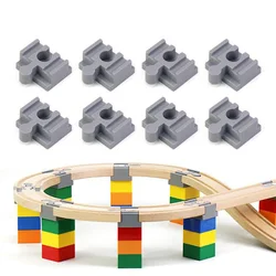 De madeira Train Track Adapter Set, Building Block Connector, Compatível com All Wood Railway, Novo, 8Pcs