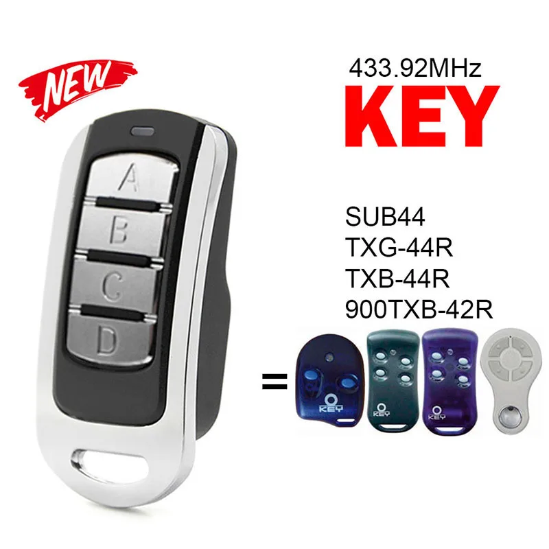 KEY SUB44 TXG-44R TXB-44R 900TXB-42R Garage Door Remote Control 433.92MHz Garage Door Opener 4 Button Transmitters Command KEY