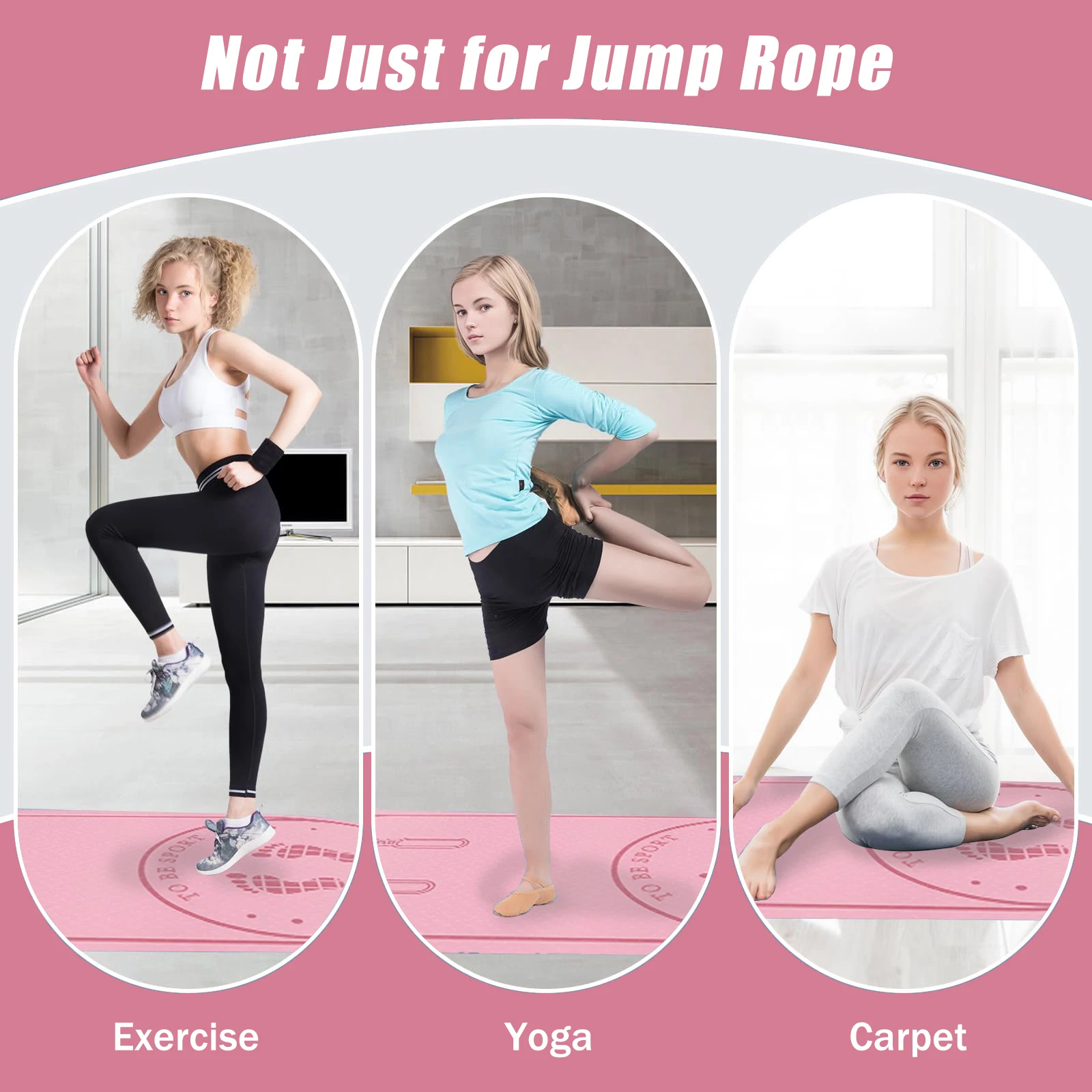 Home Use Sports Yoga Mat Jump Rope Mat Shock Absorption Cushion Fitness Dance Indoor Jump Rope Exercise Pad Running Mat view 5