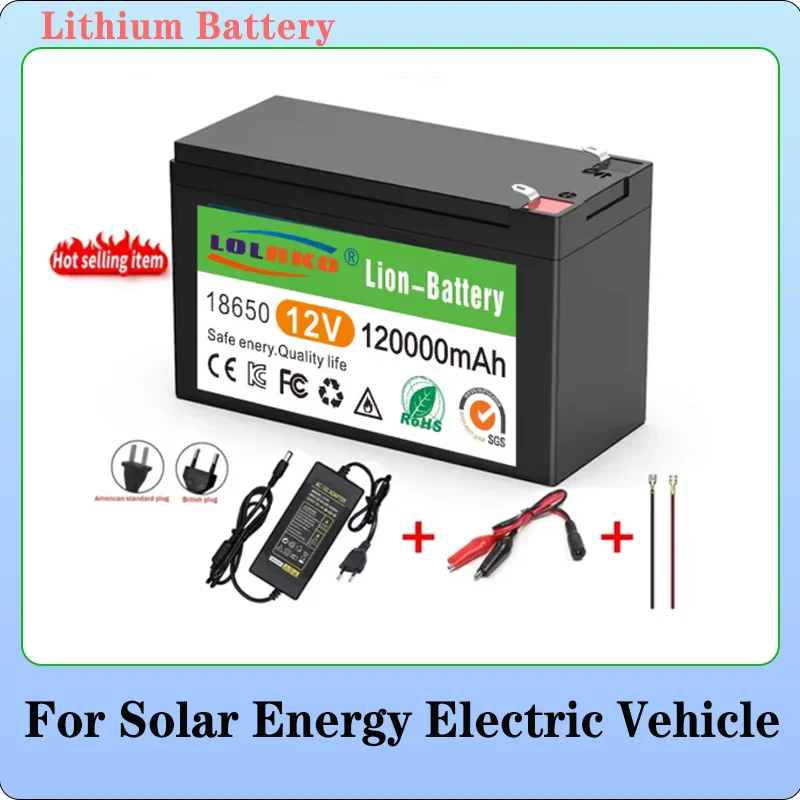 Nouvelle batterie LiFePO4 12V, BMS intégrée, Lithium fer Phosphate, pour Kits de panneaux solaires, poussettes, camping-cars, bateaux