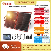 Panel Solar Flexible Plegable DOKIO 97W 18V – Kit Portátil para Camping, Barco y Baterías 12V