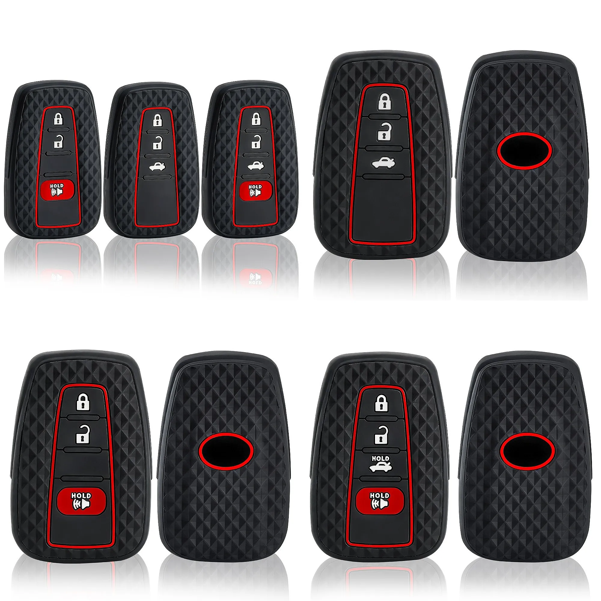 3/4 Buttons Silicone Remote Car Key Case Cover for Toyota CHR Camry Corolla RAV4 Highlander C-HR Prius Land Cruiser Prado Shell