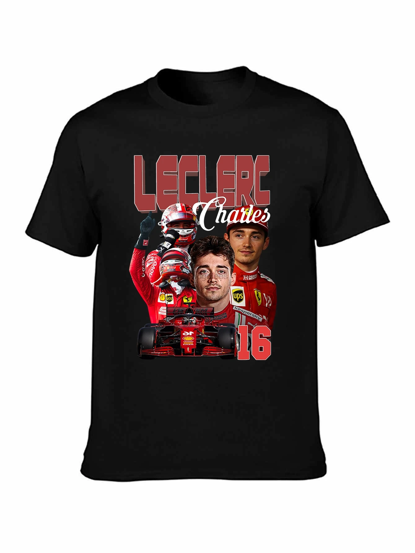 قميص تشارلز لوكلير المحدود للجنسين قميص كبير الحجم GEE61 #1