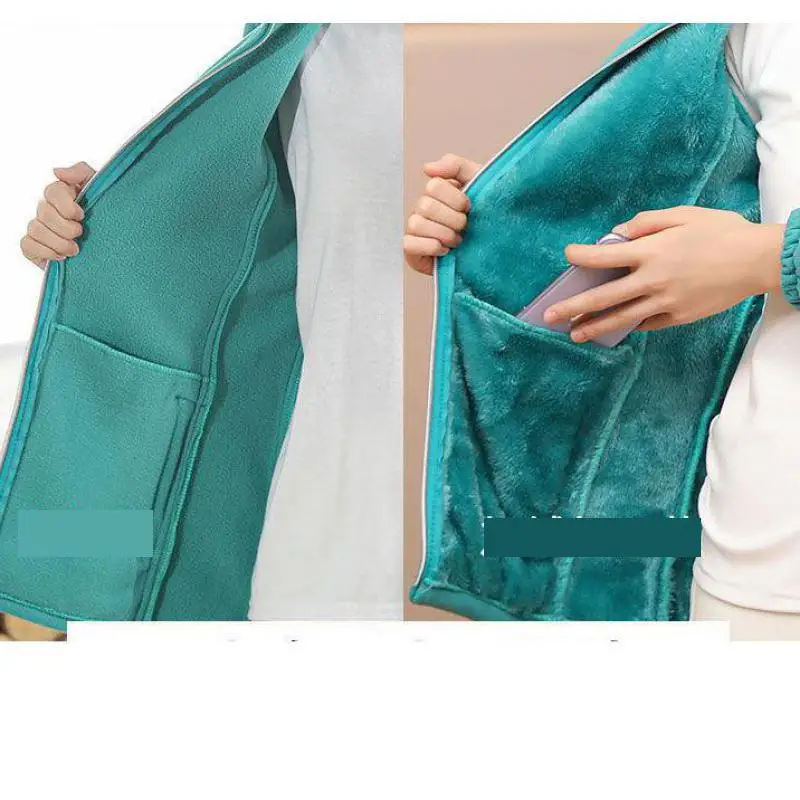 Y2k Green Clothes Autumn Winter Jacket Thicken Thin Sweatshirt Women Coat Coral Fleece-lined Zipper Casual Warm Windproof Cold