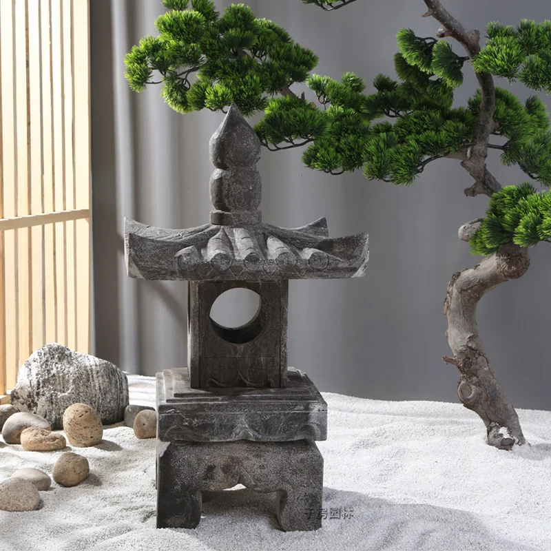 

Каменный фонарь, японский садовый светильник, украшение, синий маяк, японская каменная лампа, подходящая для спален и гостиных