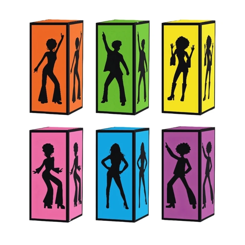 Retro Decorative Disco Box Desktop Decoration Paper Lantern Box Table Centerpieces 70s 80s Music Themed Party Decors X3UC