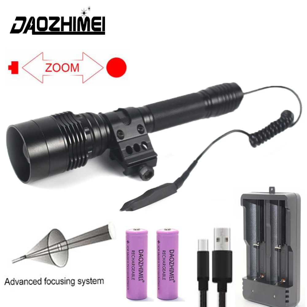 

C11 Tactical Green Red White Light Hunting Torch Waterproof Zoomable Adjustable Focus LED Flashlight for Outdoor Camping