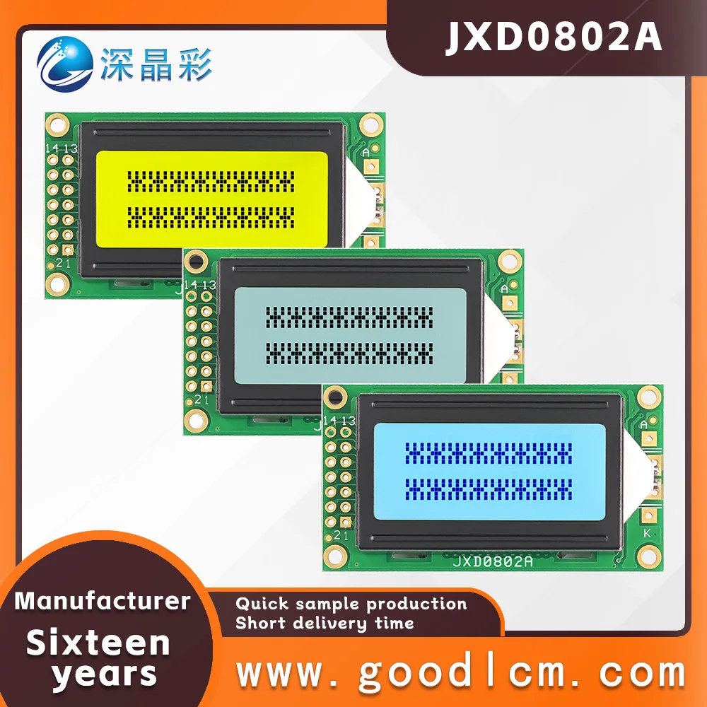 

ЖК-экран с параллельным портом 0802, экран дисплея JXD0802A, маленький размер, FSTN, монохромный, 8*2, ЖК-экран с русскими символами