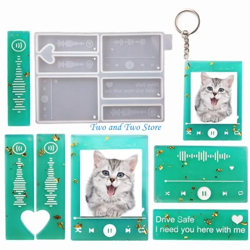 HX6F Keychain Pendant Silicone Mould Casting Resin Mold Music Player Epoxy Resin Mold
