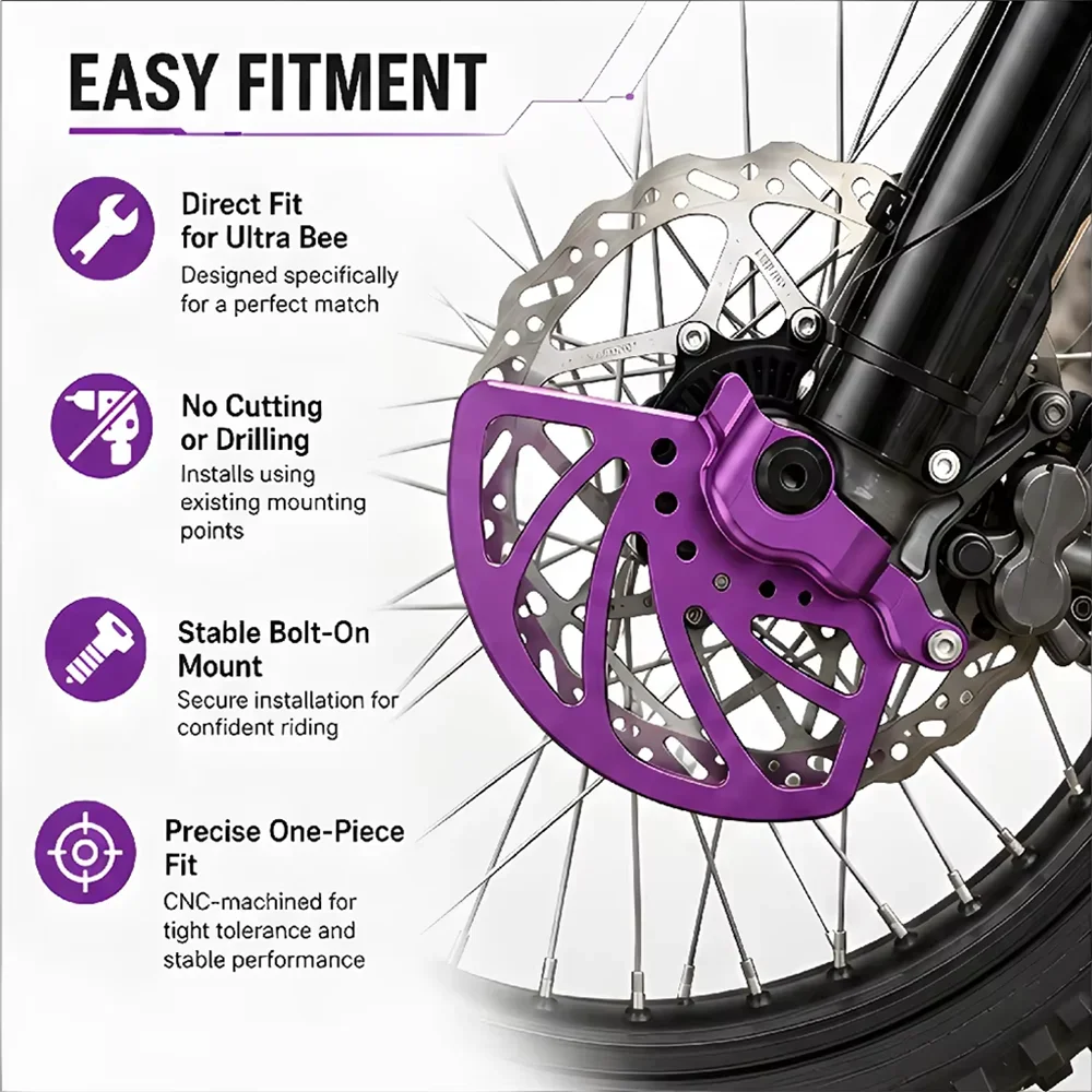 For Sur Ron Ultra Bee Surron Ultrabee Electric Dirt Bike Forged Front or Rear Brake Disc Guard Protector Motorcycle Accessories