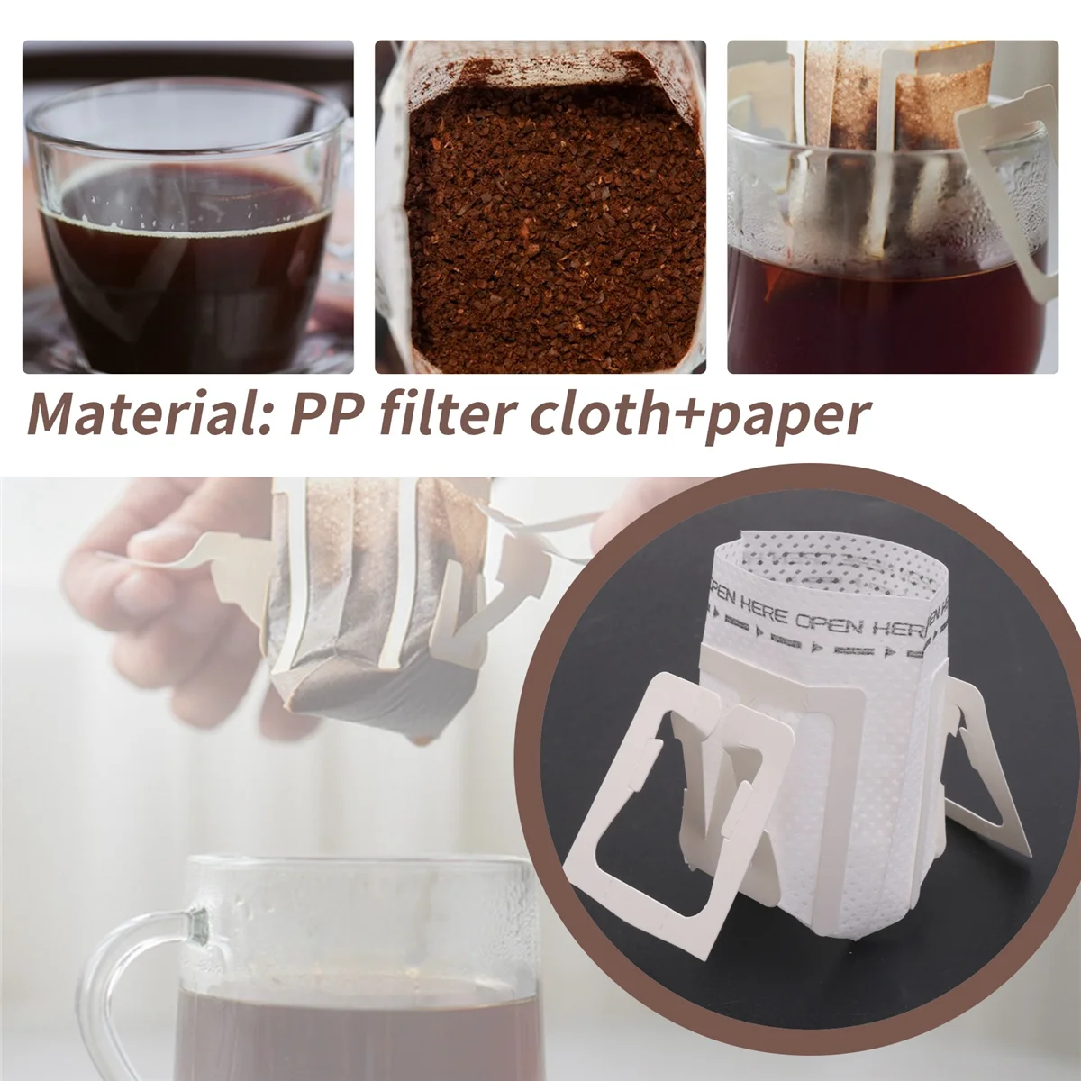 

【Домашние инструменты!】100 шт. одноразовые фильтр-мешки для кофе, капельные портативные подвесные бумажные инструменты для домашнего офиса, путешествий, кофе