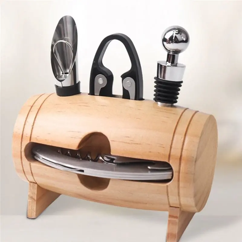 IALJ-Handbuch-Flaschenöffner-Set für Rotwein, Schaukelregal aus Holz für den Haushalt, Utensilien-Flaschenöffner für Rotwein