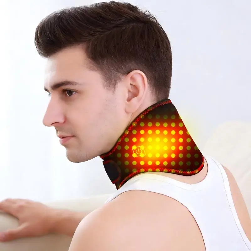 Protector de cuello con calefacción de luz roja alivia el dolor de cuello rigidez espondilosis Cervical espondilosis Cervical relajar portátil cálido