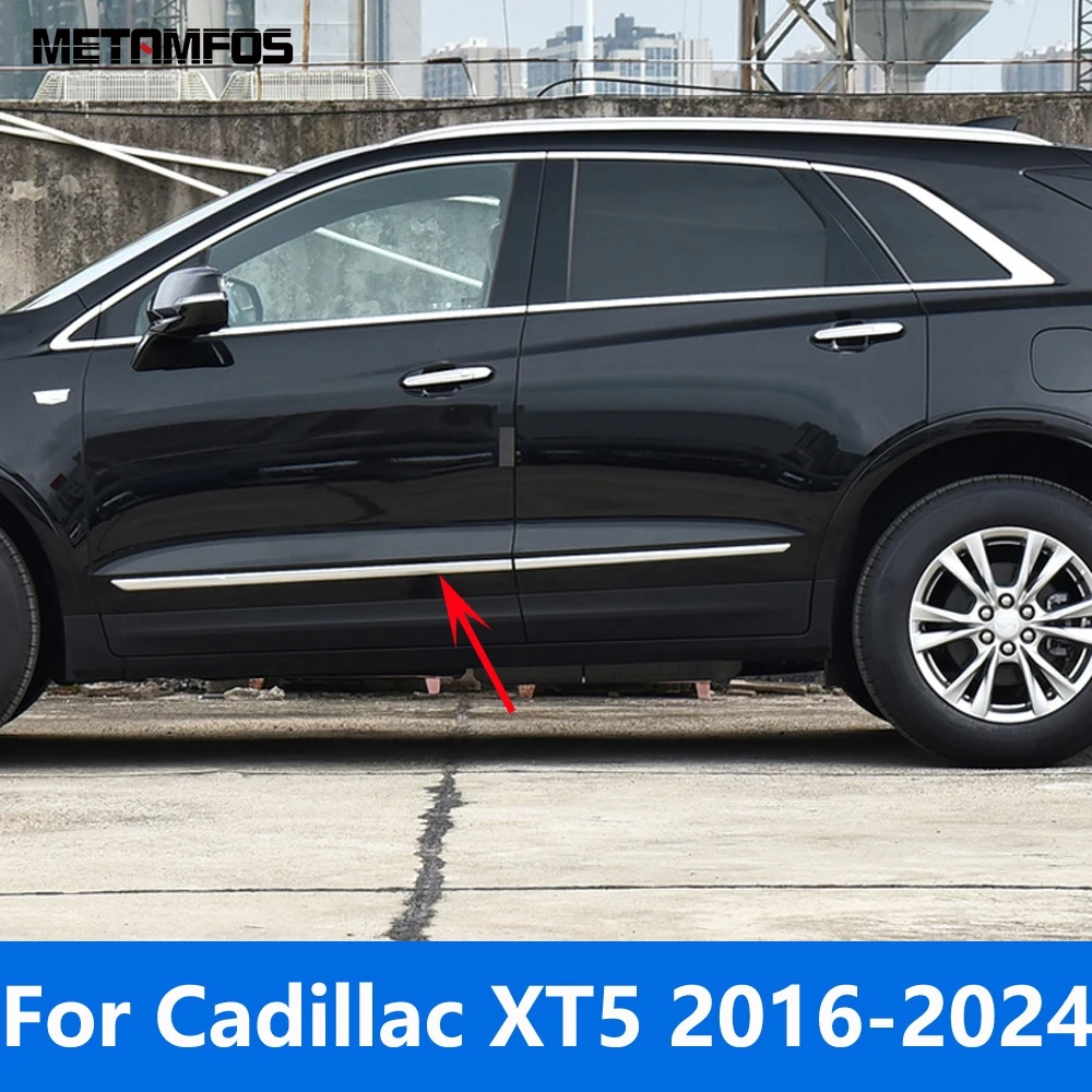 

For Cadillac XT5 2016-2021 2022 2023 2024 Chrome Door Side Line Strip Body Skirt Molding Trim Exterior Accessories Car Styling