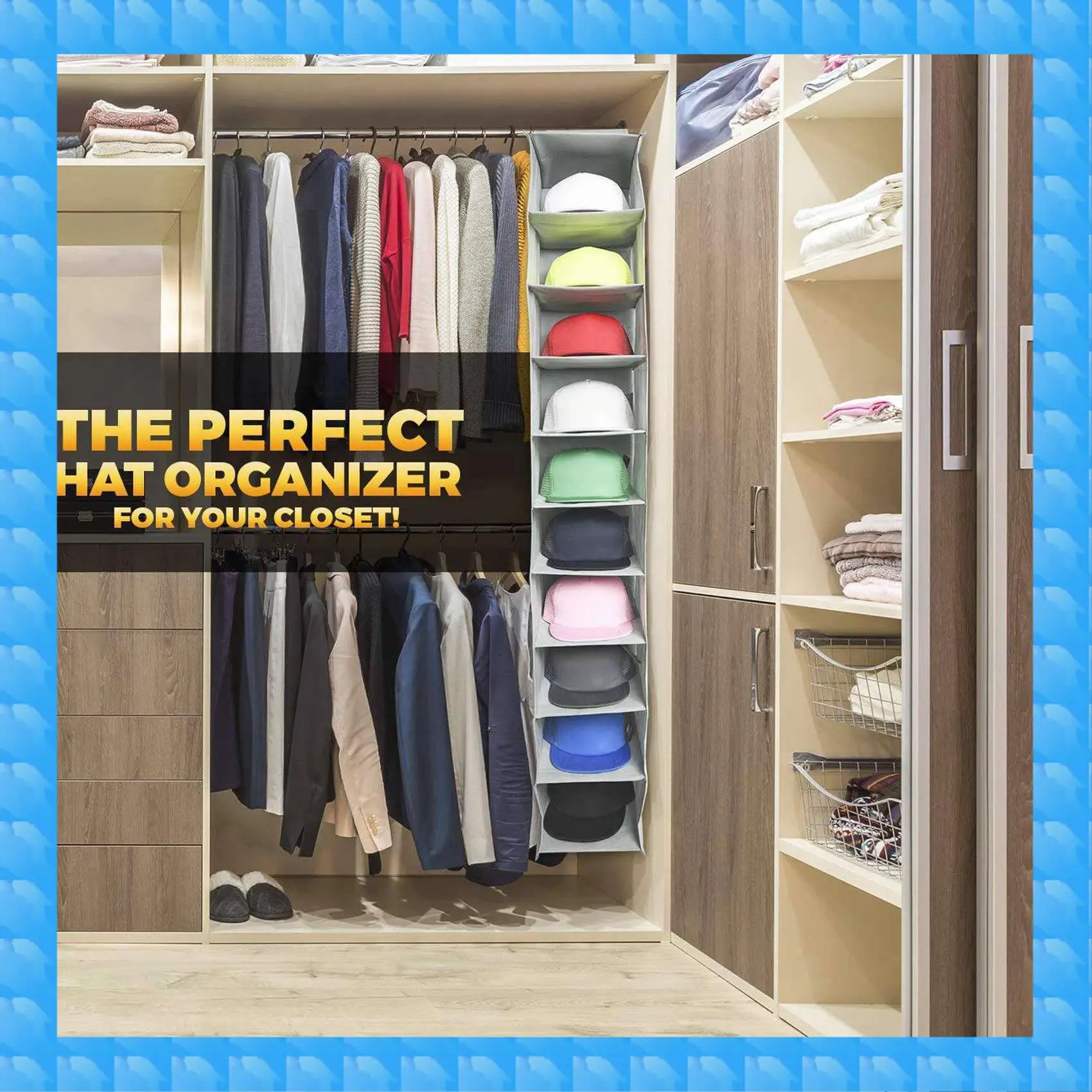ETRT 2X Hat Rack 10 Shelf Hanging Closet Hat Organizer For Hat Storage - Protect Your Caps & Keep Them In Great Condition