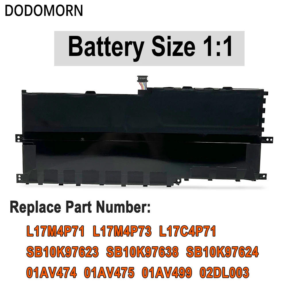 DODOMORN 100% New L17C4P71 L17M4P71 Laptop Battery For Lenovo ThinkPad X1 YOGA GEN 3 2018 01AV475 SB10K97623 01AV499 L17C3P71