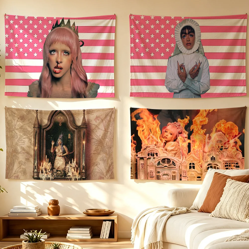 Singer M-Melanie Martinez Hades flag Room Decoration Wall Tapestry Hanging Aesthetic Bedrooms Advertising Banner