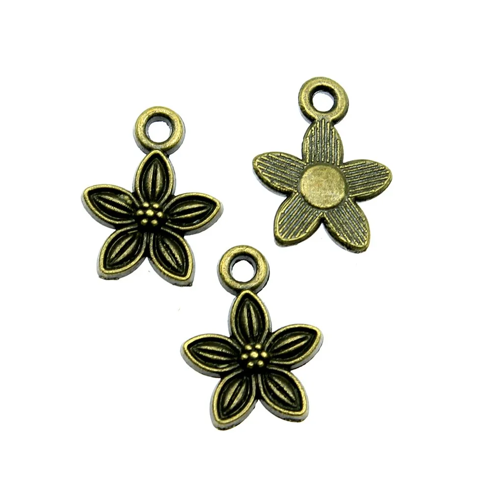 WYSIWYG 40pcs 11x11mm Small Flower Charms Cute Flower Charms For Jewelry Making Flower Charms