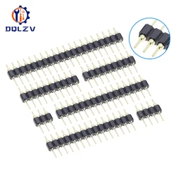 2.54MM Pitch Single Row Male SMD Straight Needle Round Hole Pin Header Copper Foot 1*2p 3p 4p 5p 6p 7p 8p 10p 40pin Connector