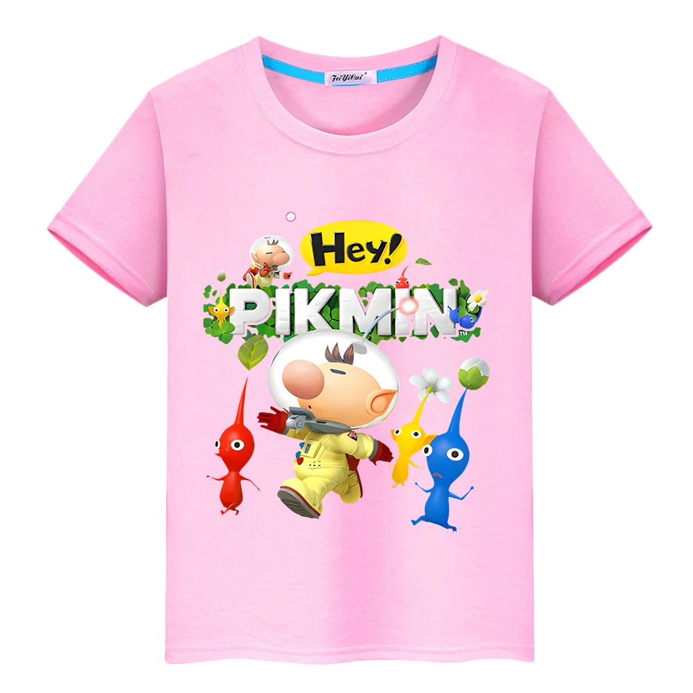 Pikmin Print cartoons100 % bawełniana koszulka dla chłopców anime tee chłopięce ubrania duma tshirt krótkie topy y2k jednoczęściowe ubrania dla