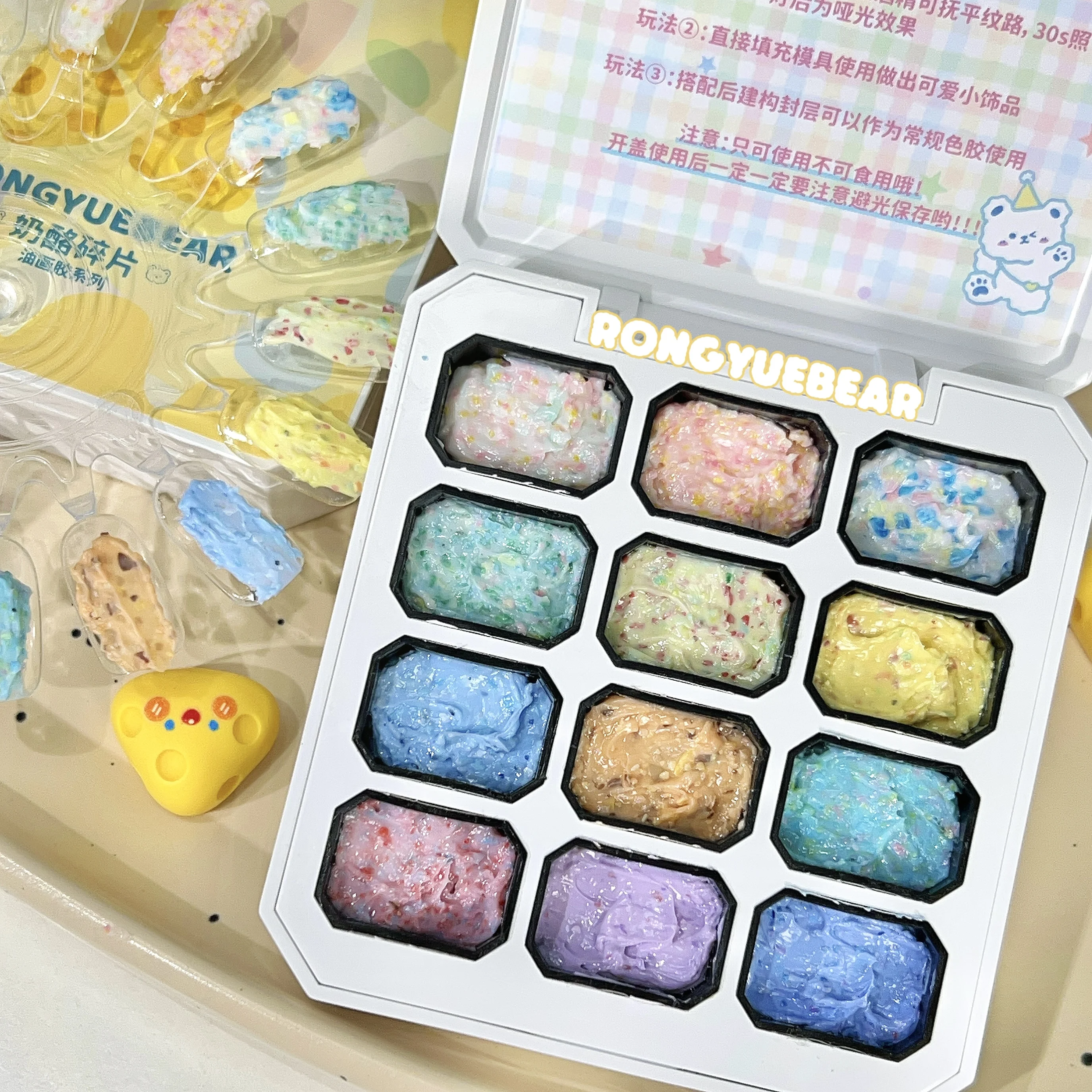 

12Colors Candy Oil Painting Nail Polish Painting Glue 3D Modeling High Saturation UV/LED Carved Nail Polish Glue For Manicure