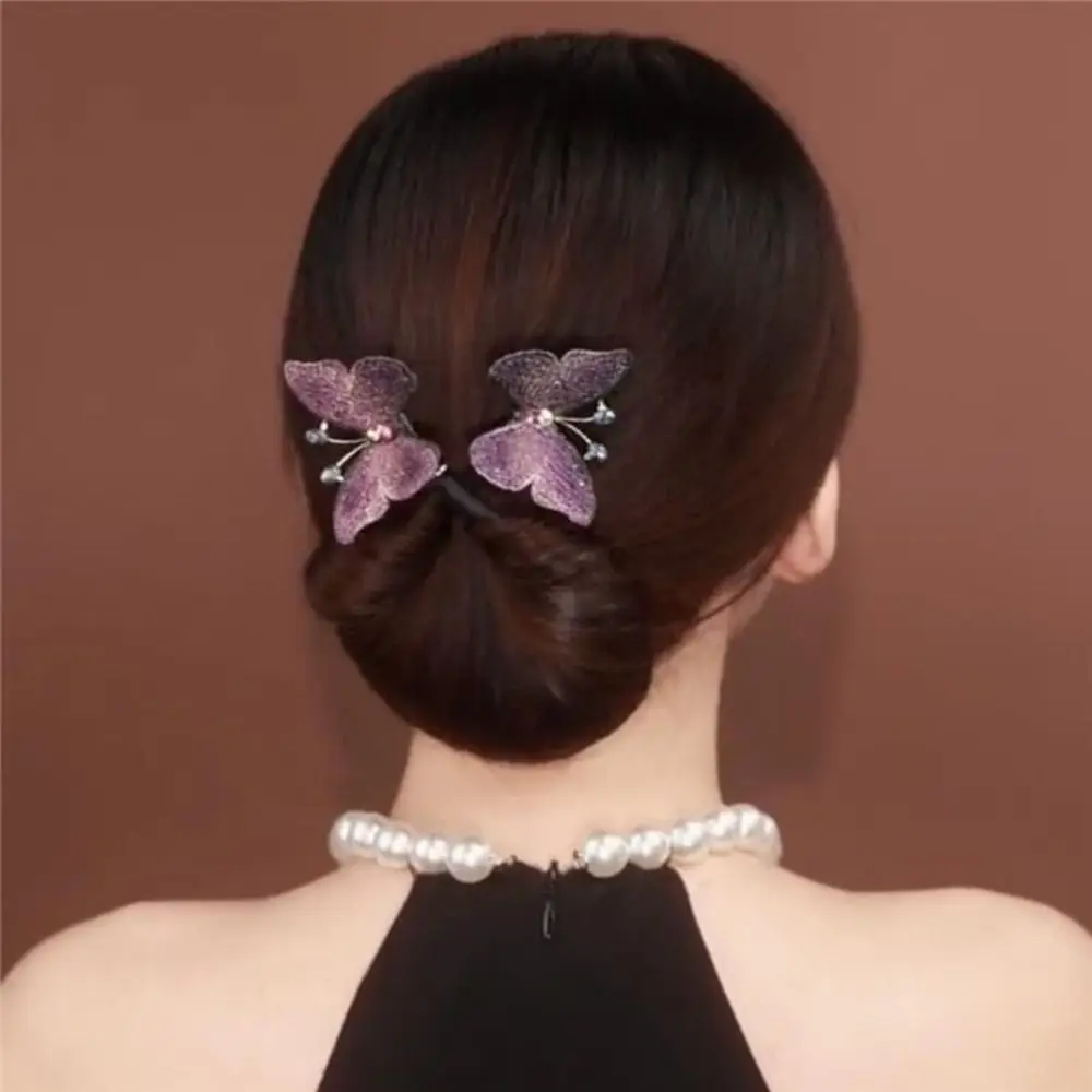 Elegant Alloy Flower Hair Clip Non-slip Flexible Hair Bun Roller Hair Styling Tool Lazy Hair Curler Women Girls