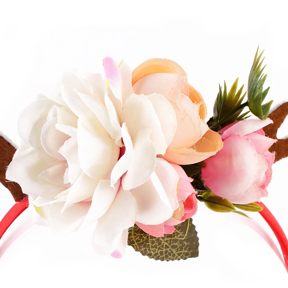 

Cute Deer Antler Headband Hoop Hair Accessories for Women Christmas Party Costume Non Fading Durable Flowers Design