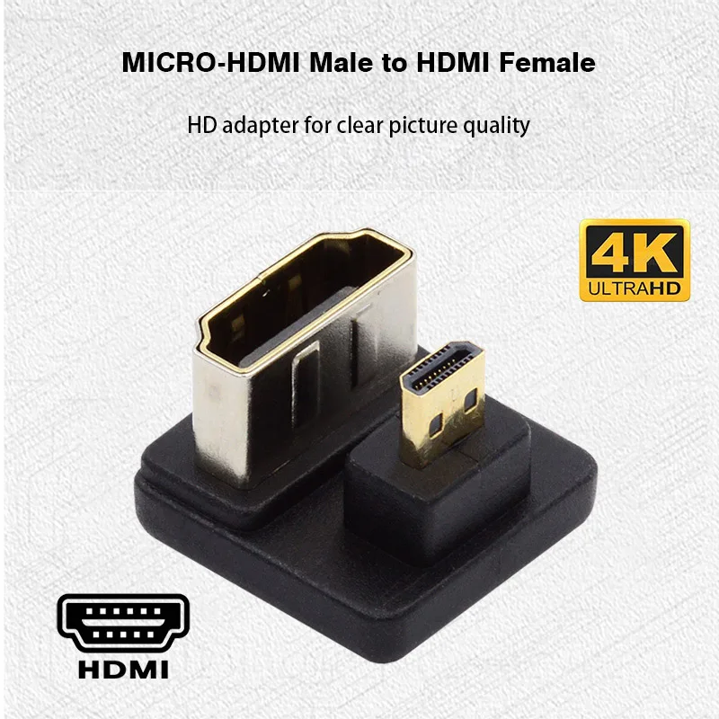 Micro Hdmi Naar Hdmi U Type 1.4 Draagbare Monitor 360 Graden Draai 4K Overdracht Hoofd Audio En Video 360 Up En Down Draai Adapter