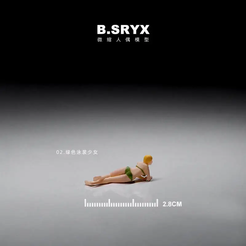 Modelo a escala 1:64, muñeca en miniatura, Bikini de playa, chica de belleza de pie, postura sentada tumbada, figura de acción, escena, accesorio de exhibición