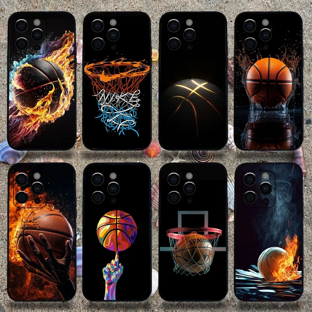 

Basketball Baske Phone Case For Apple iPhone 15,14,13,12,11,Pro,X,XS,Max,XR,Plus,Mini Soft Black Cover