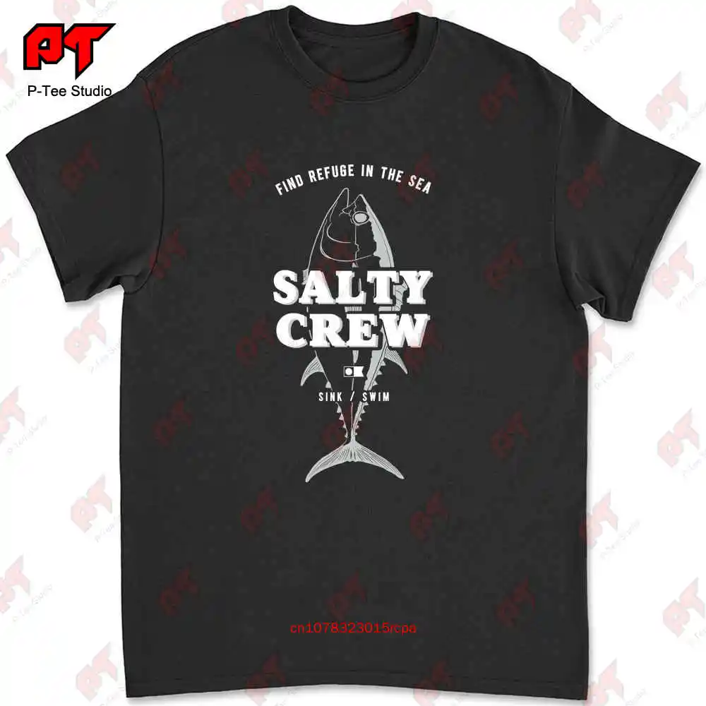 Salty Crew Mens S Logo T Shirt M Standard Black Cotton DYF4