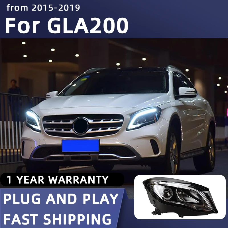 

Car Styling Headlights for Benz GLA 200 220 260 LED Headlight 2015-2019 Head Lamp DRL Signal Projector Lens Automotive Accessori