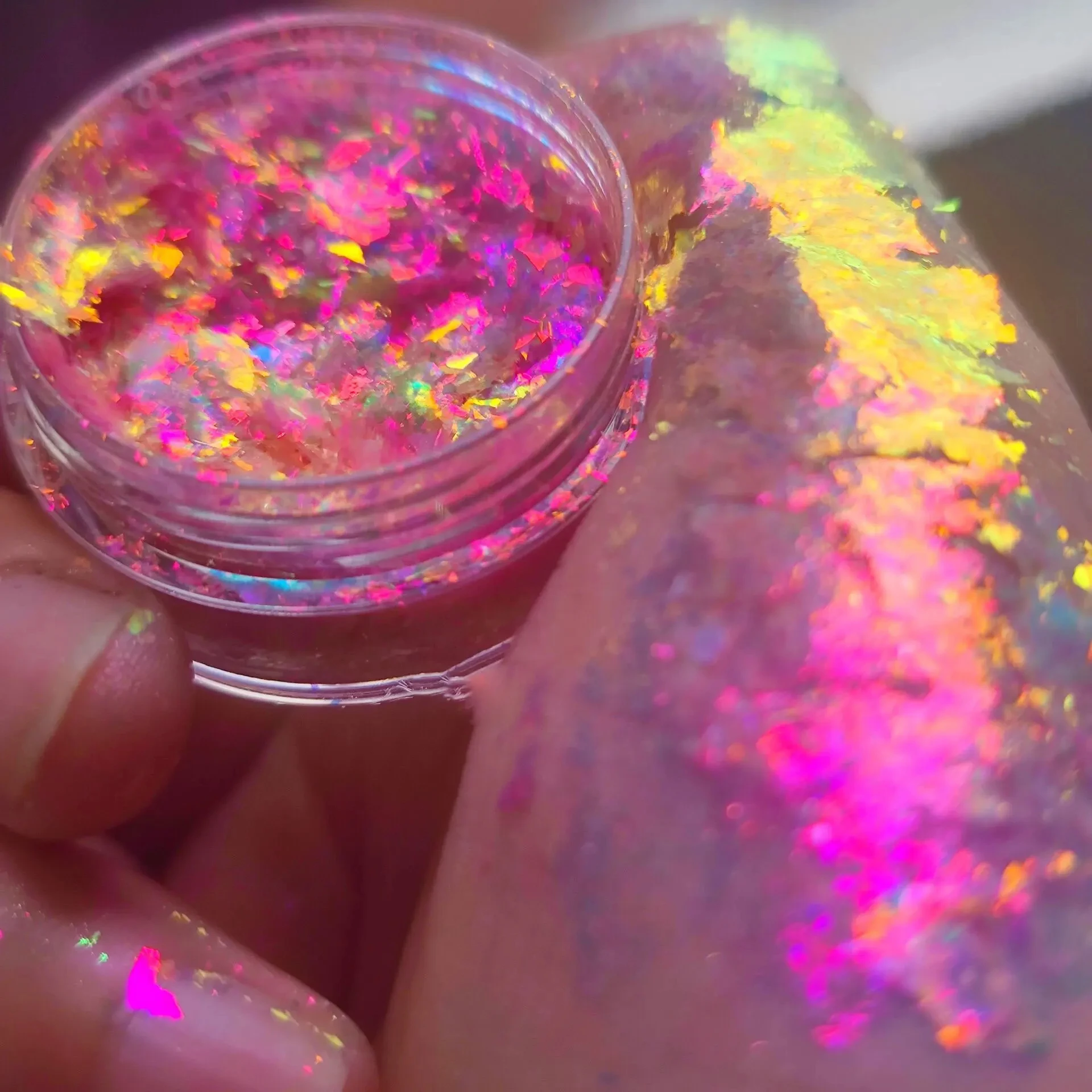 

1Jar Aurora Chameleon Opal Flakes Nail Powder Holographic Mermaid Glitter Squins Powder DIY Eye shadow/Manicure Chameleon Sequin